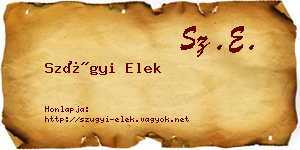 Szügyi Elek névjegykártya